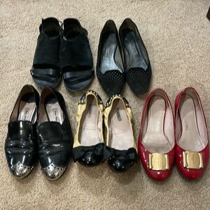 5 pair of used Miu Miu, Manolo Blahnik, Ferragamo, Alexander Wang